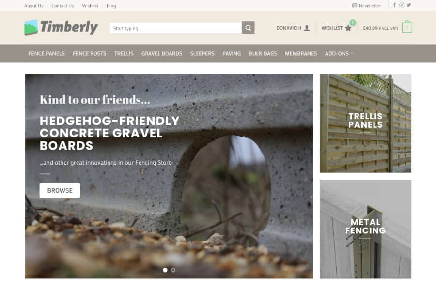 Builders merchants online store homepage