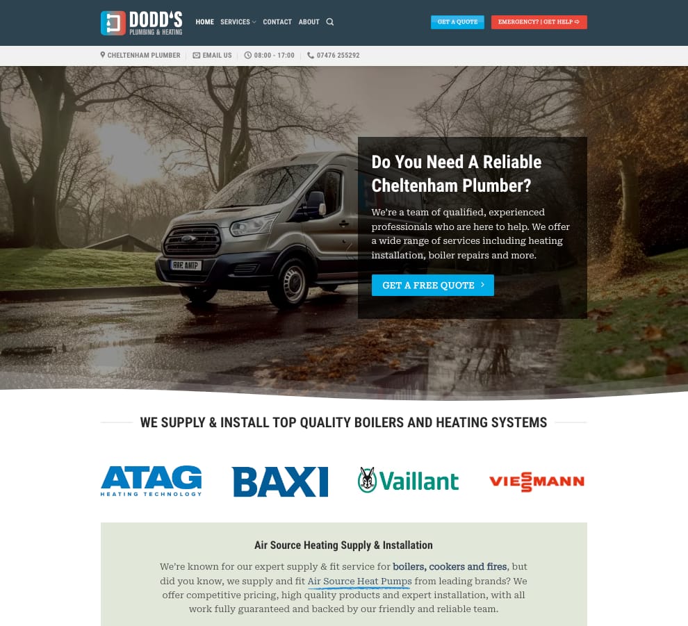 Cheltenham plumbers website design